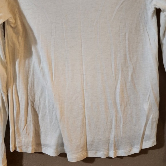 H&M Womens Pullover Slinky Stretch Knit Tee Size S White Keyhole Neck Lace Top - Picture 6 of 12